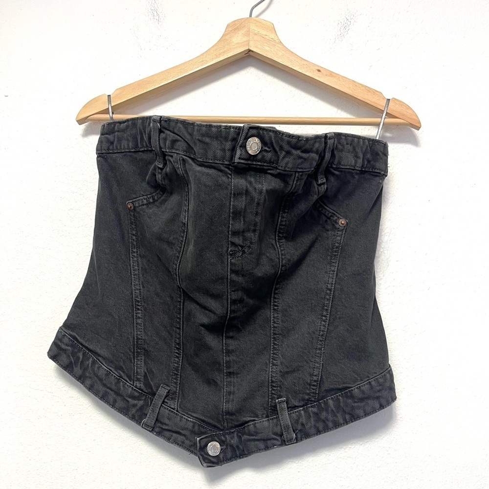 Zara Corset Style Denim Top
Black Charcoal Strapless Gorpcore Boho
Sz Large NWT - Picture 3 of 5